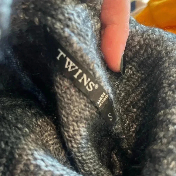 Luxury alpaca Twins made in Italy alpaca blend sweater blue Roman - Picture 2 of 3